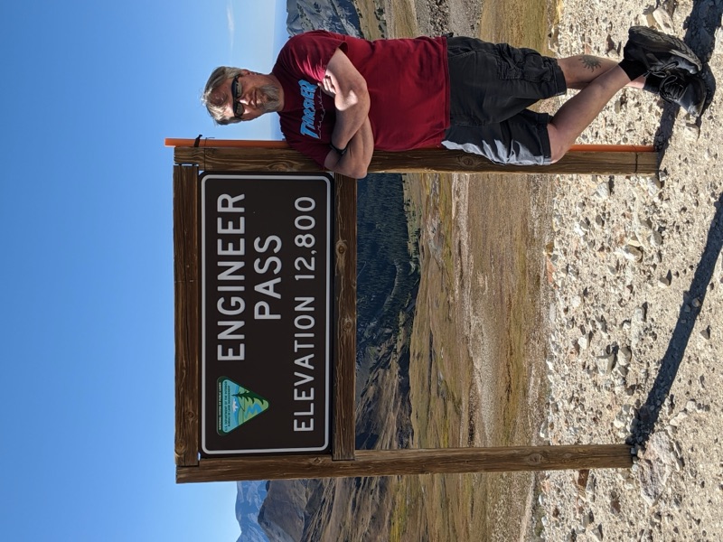 Raleigh Schickel at Engineer Pass, Colorado, elevation 12,800 feet